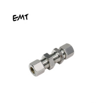 EMT 6C-RN  stainless steel threaded compression fittings straight bulkhead forged fittings pipe fit with nuts
